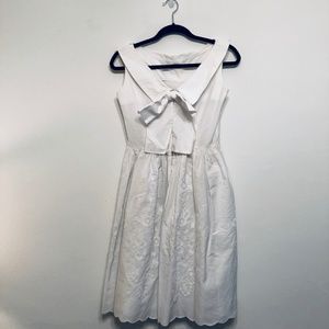 Betty Barclay White Embroidered Dress with bow